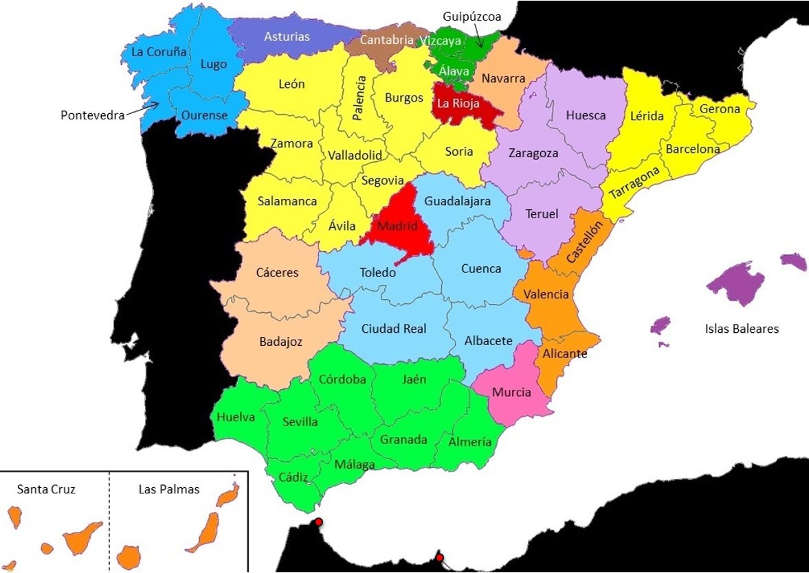 Provincias Y Capitales De España